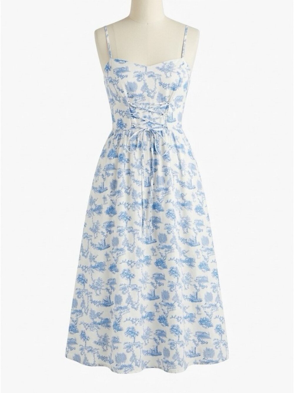 ROW.A Juniors' Sleeveless Midi Dress Size M White Blue